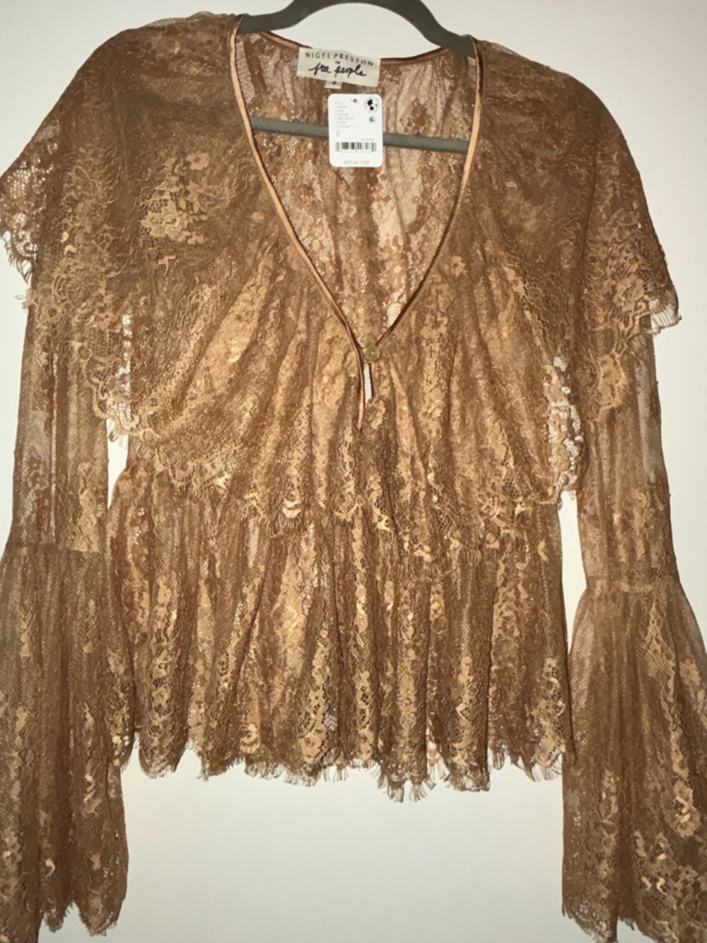 NWT Free people X Nigel Preston Lace Edwardian Top  Regular $187 - Picture 5 of 6